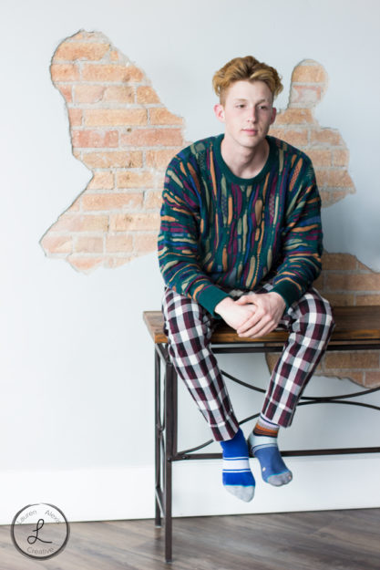 Mens Fashion, Plaid Pants, Cosby Sweater, Mens portrait, stance socks