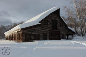 Winter Landscape, Barn in winter, Sunrise on the farm, rustic