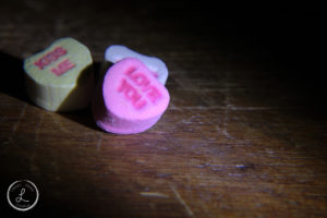 light paint, indoor light painting, table top light painting, macro light paint, conversation hearts, love, candy