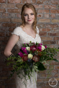 Bride portrait, wedding fashion, bride, flowers,