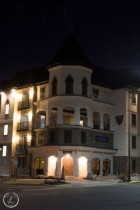 outdoor architecture, night time photography, long exposure, long exposure architecture photography, idaho photography, idaho architecture, rexburg apartments, apartment complexes, castle like architecture